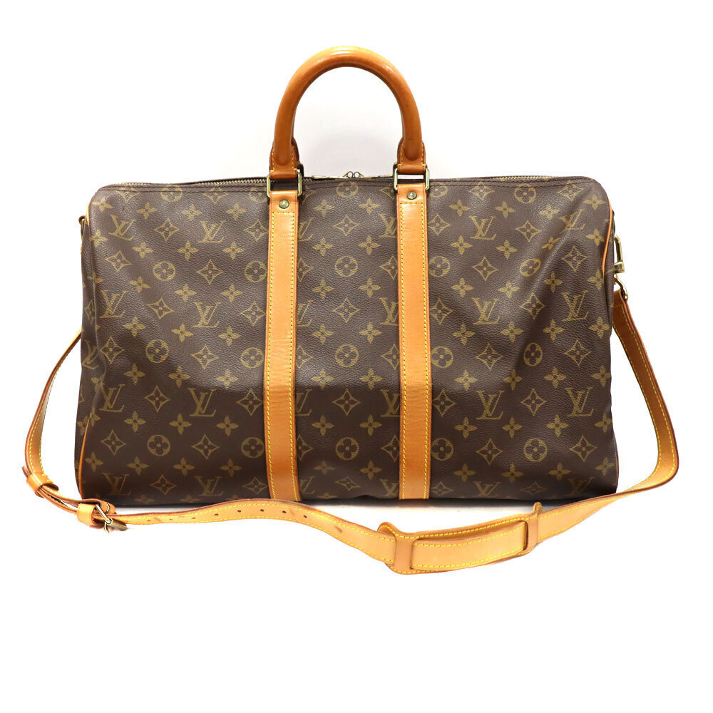 Louis Vuitton Keepall Bandouliere Travel Bag Leather Brown